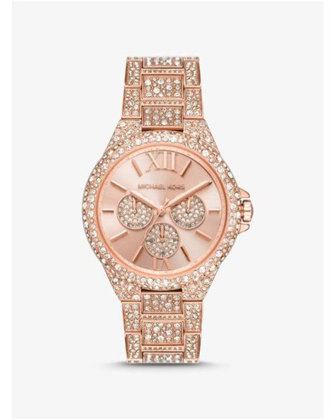 michael kors rose gold pave watch|michael kors watch bands.